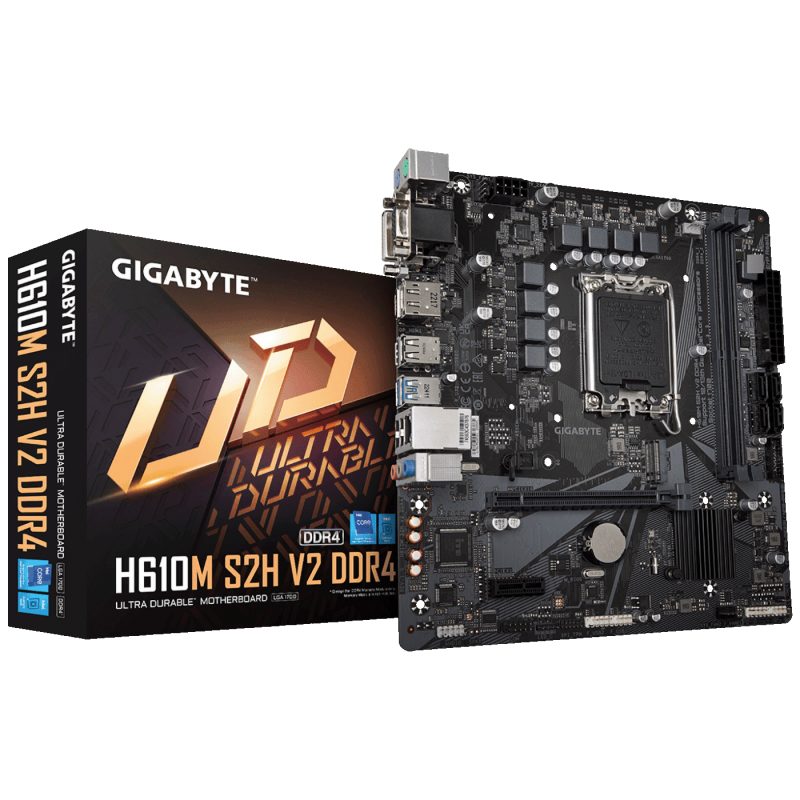 Gigabyte Matična ploča za PC, LGA1700, Intel H610, DDR4, microATX - H610M S2H V2 DDR4