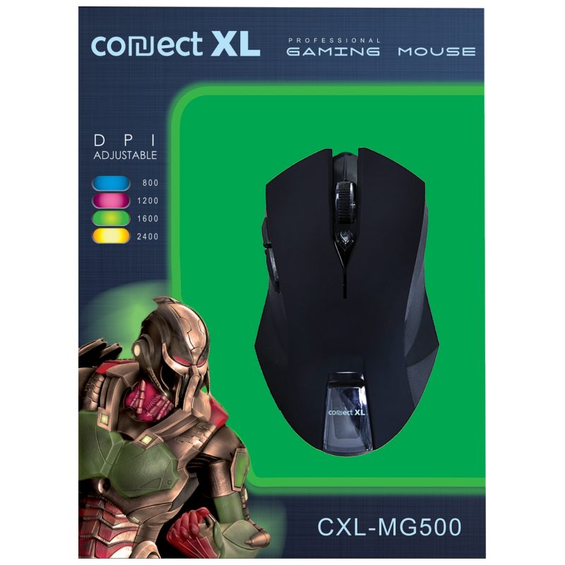 Connect XL Miš optički, 2400dpi GAMER, USB, 6 tipki - CXL-MG500